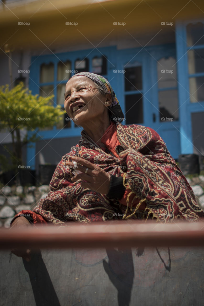 smile of a grandmother's happiness