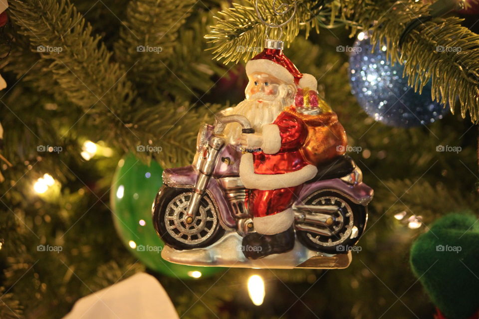 Christmas Motorcycle Santa