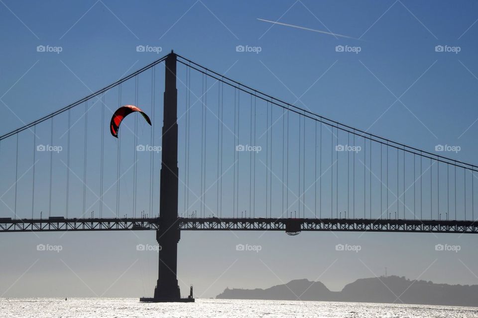 kite surfing in bay area California, golden gate