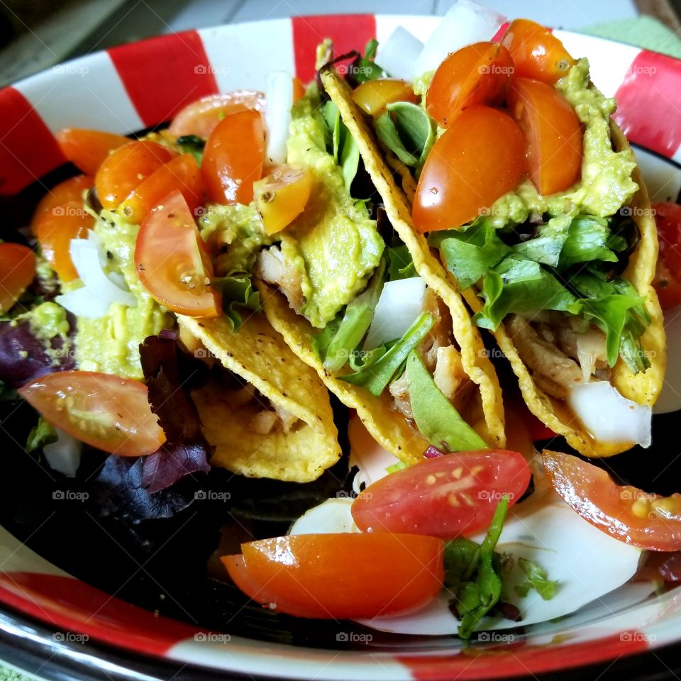 Summer Fiesta on a Plate...Fresh Crispy Chicken Tacos 🌮🥑🥰