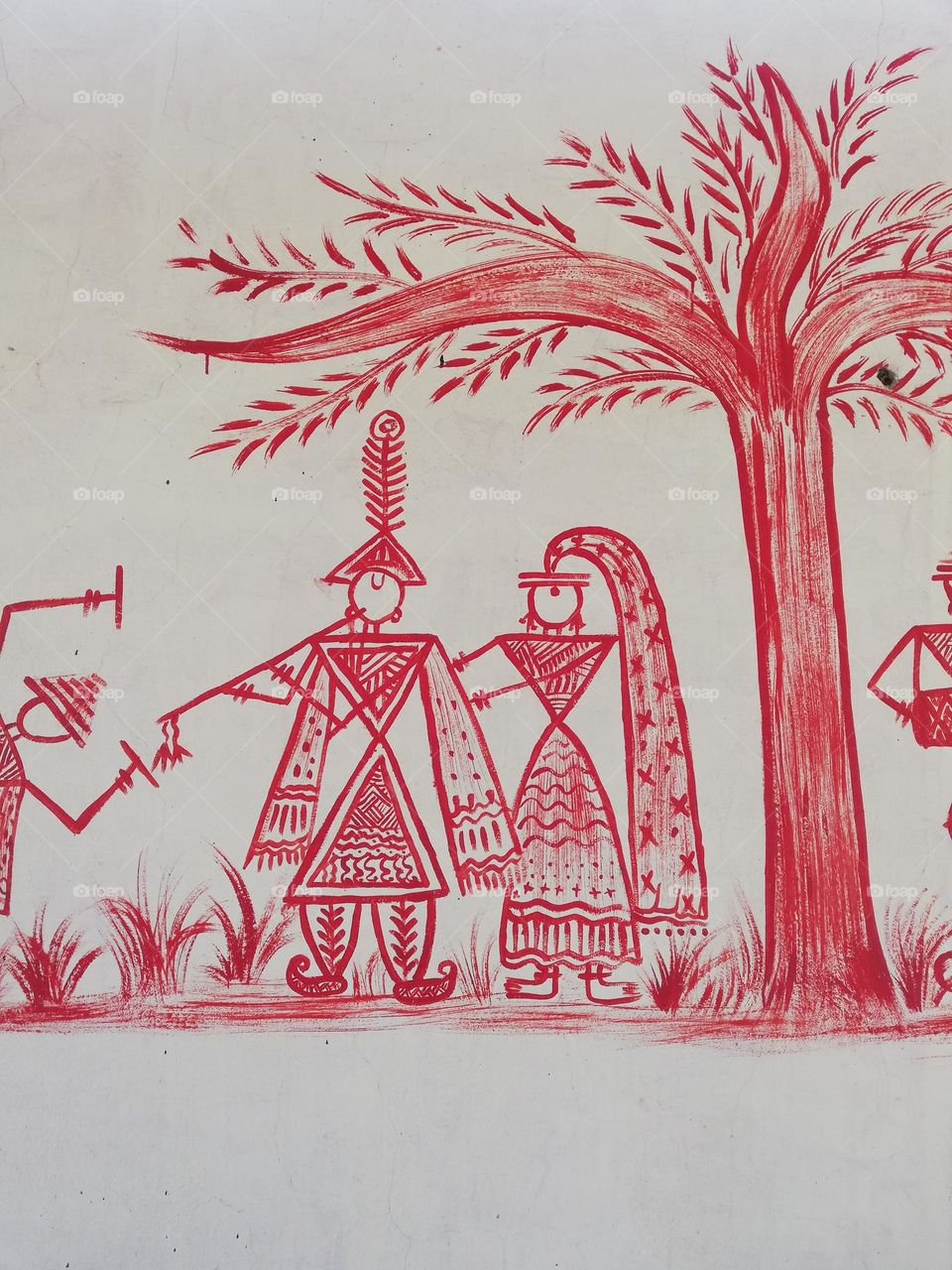 indian traditional folk art on a wall