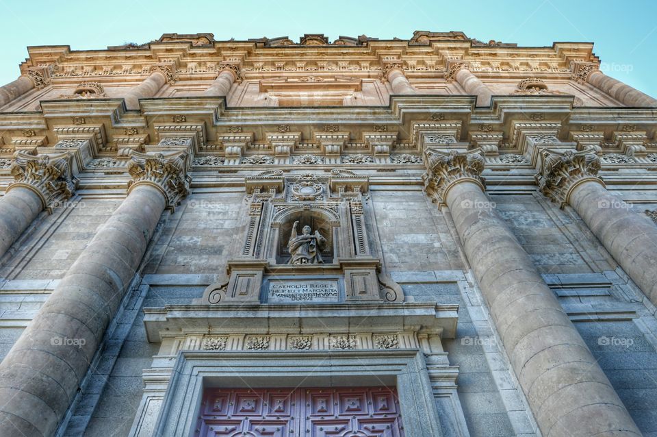 Pontifical University. Façade of the building of the Pontifical University of Salamanca, Spain.