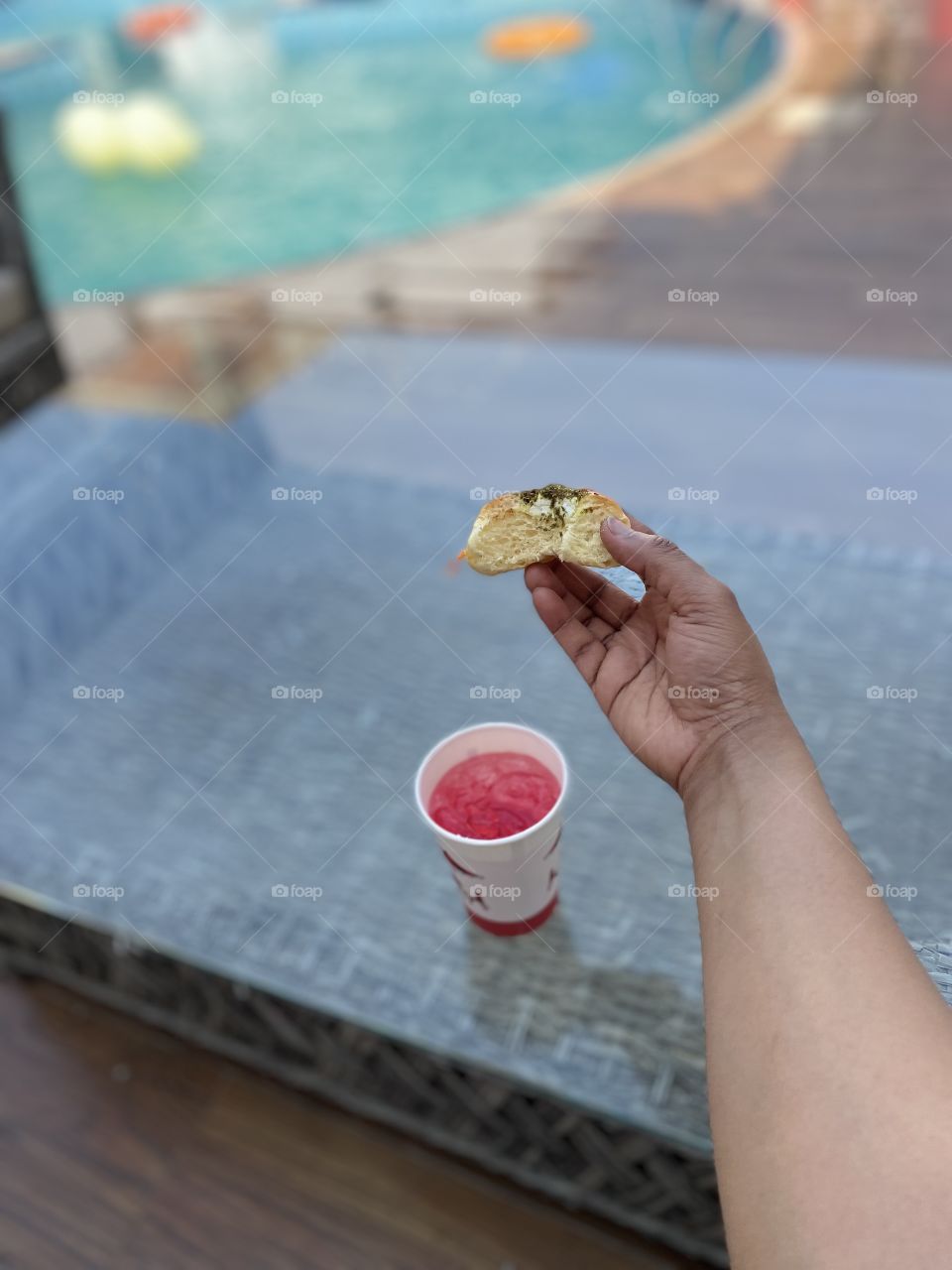 Mixed pastries with soft drink