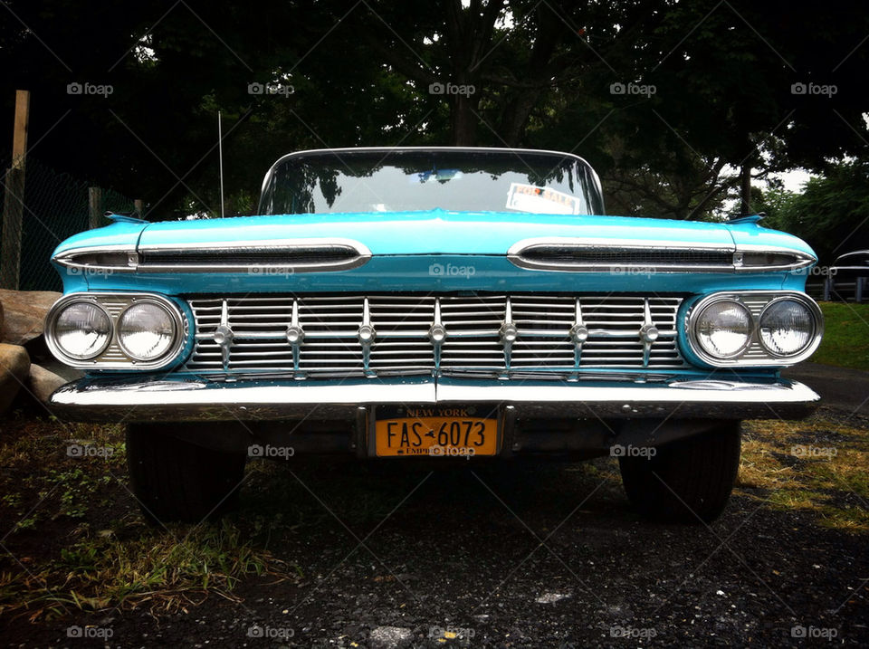 car blue vintage plate by meredithk