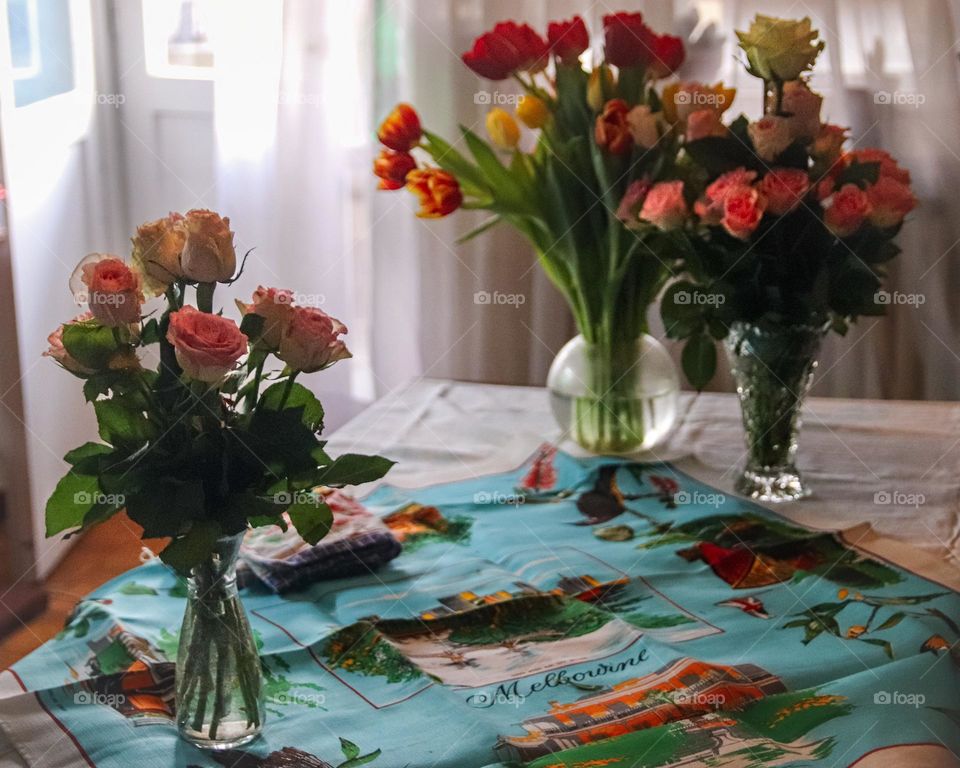 Spring floweres in a vase