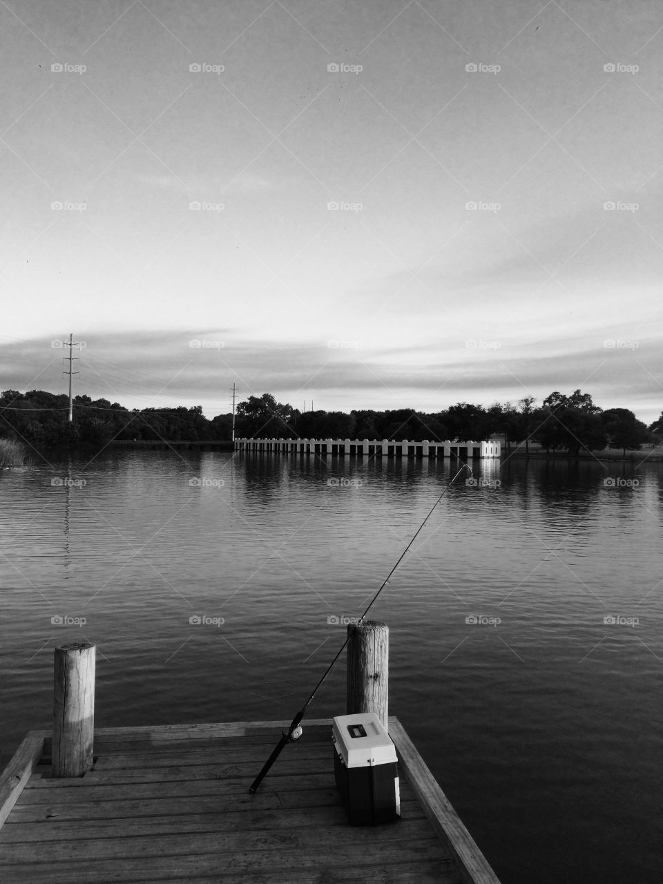Fishing rob on pier