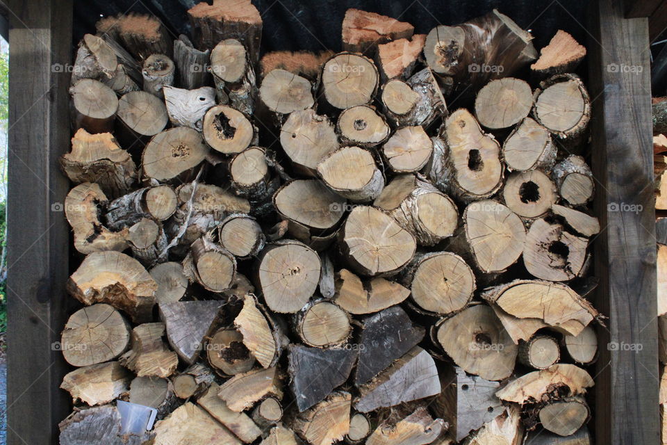 Stacked Winter Wood Shed