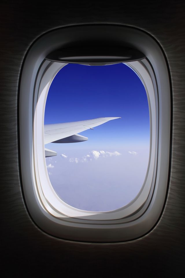 Beautiful blue sky from aeroplane window