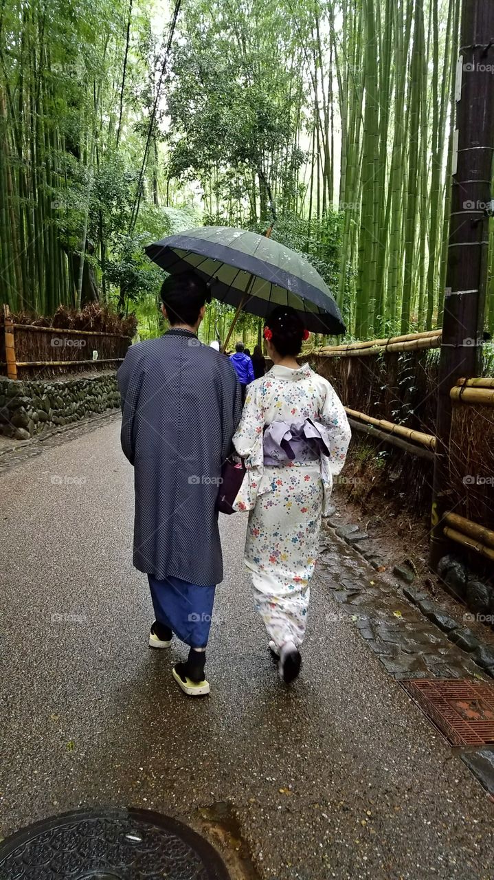 Japanese couple in kimonos