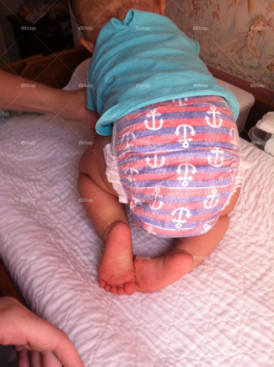 Nautical Diapers and Baby Feet. My baby sister has the cutest diapers and little feetsies. 