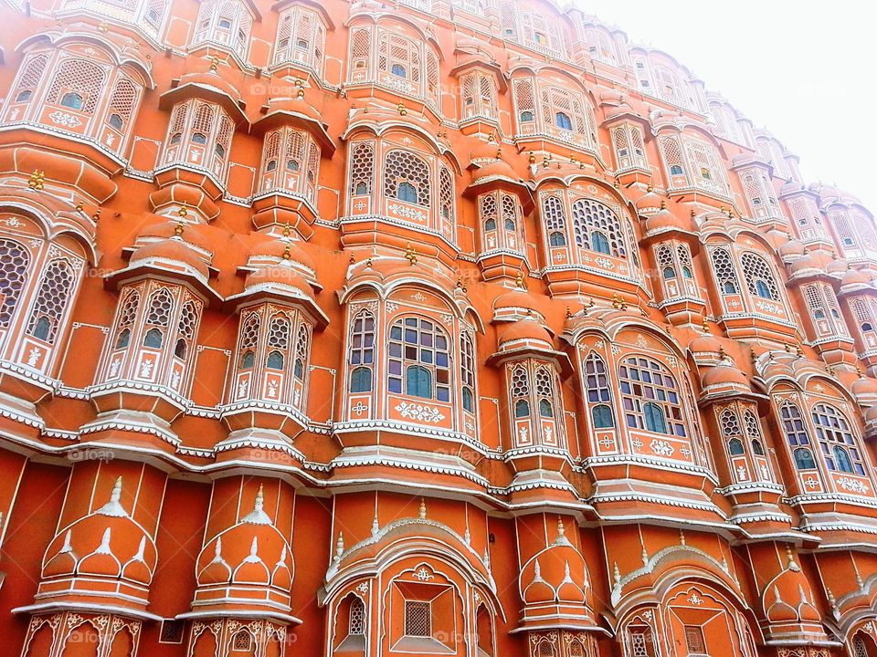 Hawa Mahal -Jaipur, Rajasthan. A Kings love and protection seen for his family can be easily seen in this monument. 953 small window opening in market place. Marvel in architecture. Colourful and bliss to eyes. Magical view when lighted up in night.