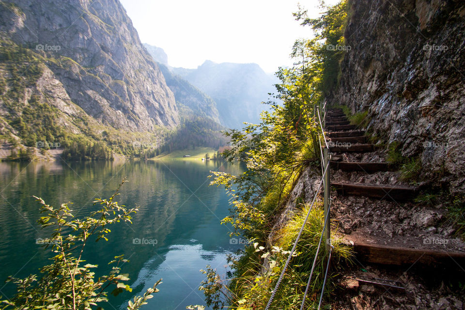 Scenic view of lake and mountain