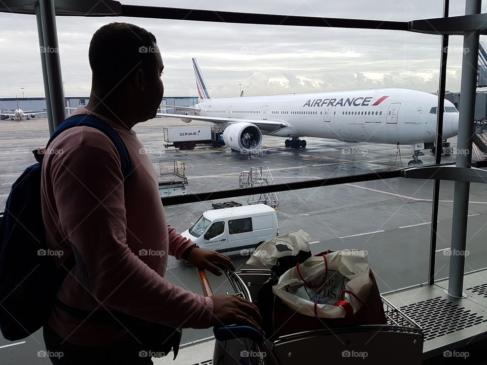 waiting flight airfrance AIR FRANCE PLANE