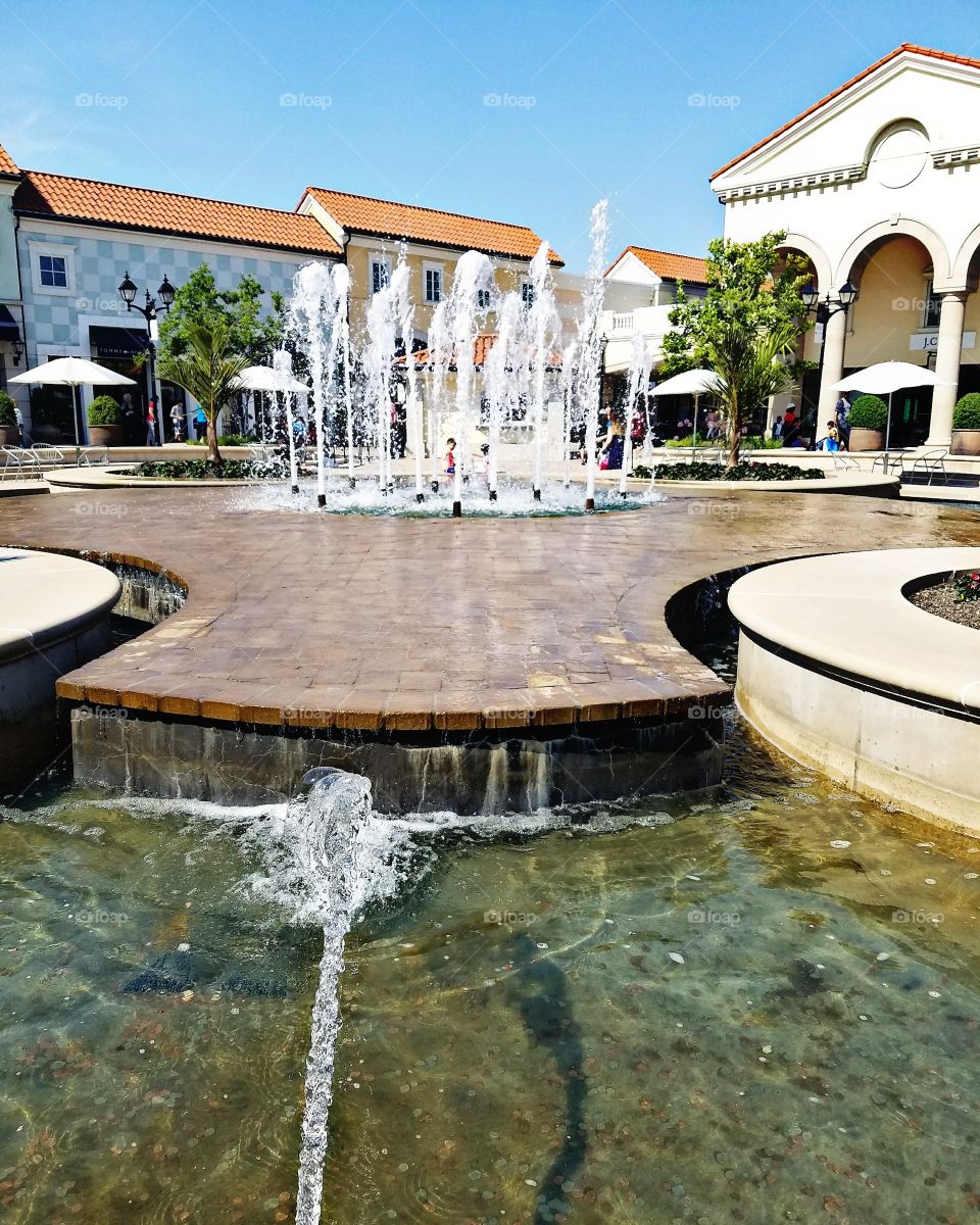Tanger Outlets at Deer Park - June 2017 - Taken on Android Phone - Galaxy S7 - Water Fountains