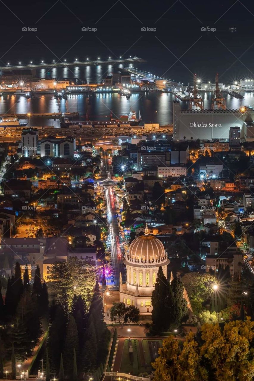 The Terraces of the Baháʼí Faith, also known as the Hanging Gardens of Haifa, are garden terraces around the Shrine of the Báb on Mount Carmel in Haifa, Israel. The gardens rest in the neighborhoods of Wadi Nisnas and Hadar HaCarmel. 