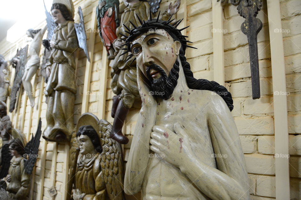 Unique sculptures of Jesus and saints in the Perm Museum. They are called "Permian Gods".