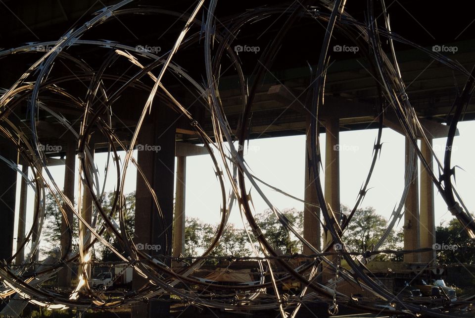 Up close and personal with some barb wire.
