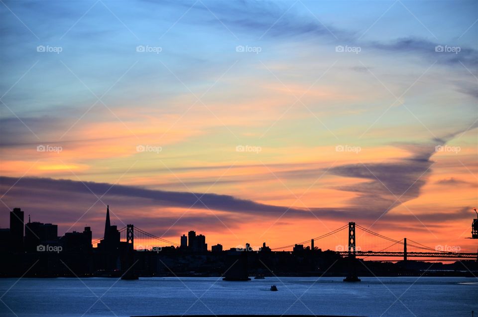 Sunset over the San Francisco