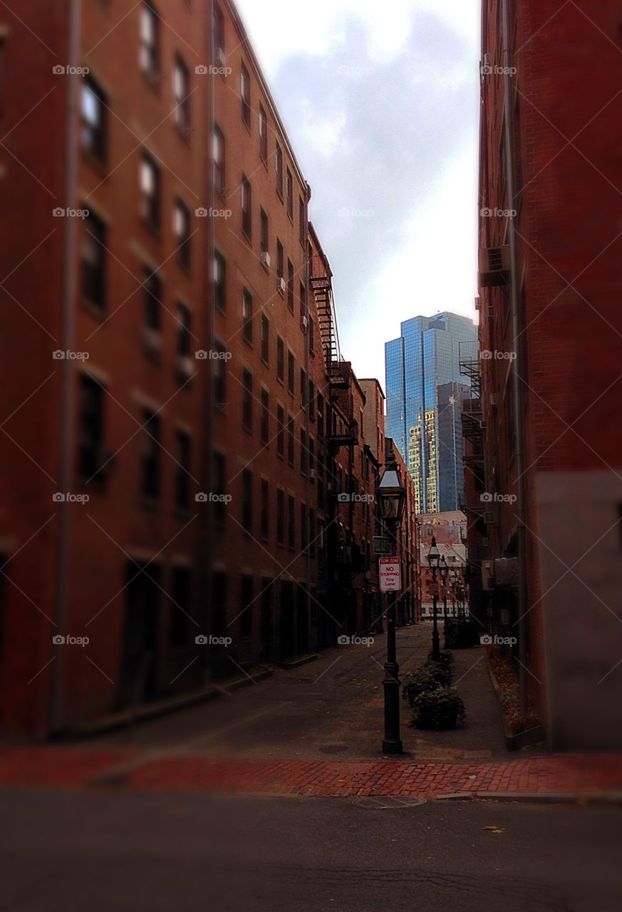 North End Alley  . Back streets and alleys of the North End in Boston, Massachusetts 