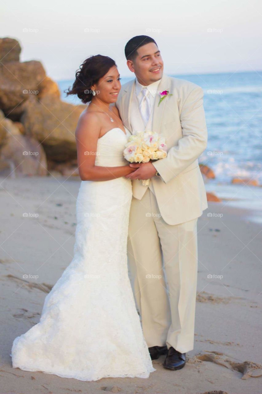 Wedding Couple On Beach