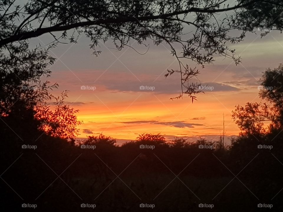 Sunset on a Sunday evening.