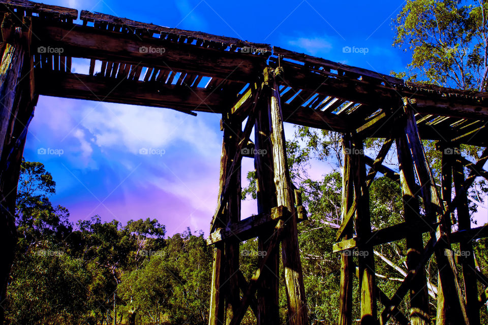 Old Tressle Bridge At Sunset