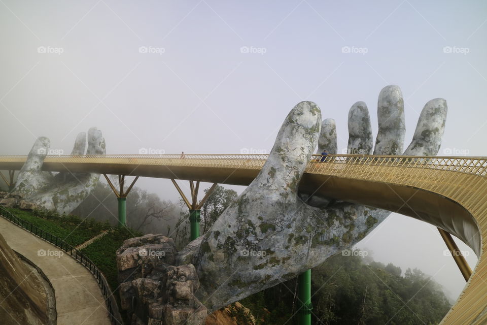 The Goden Bridge Ba Na hill Vietnam