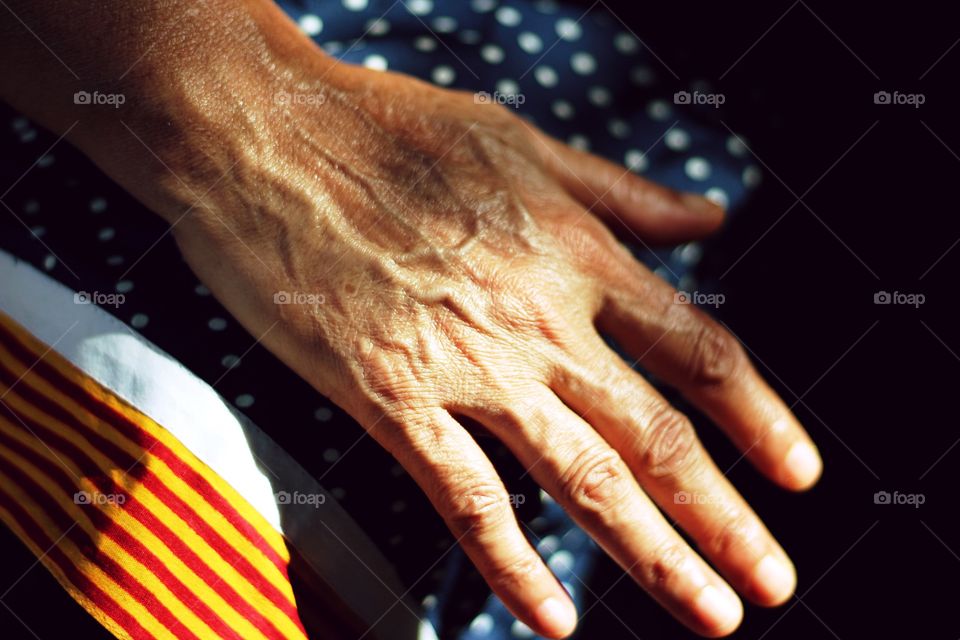 senior working woman hand 
