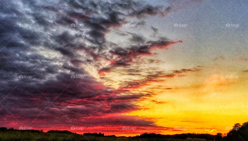 Dramatic sky during sunset