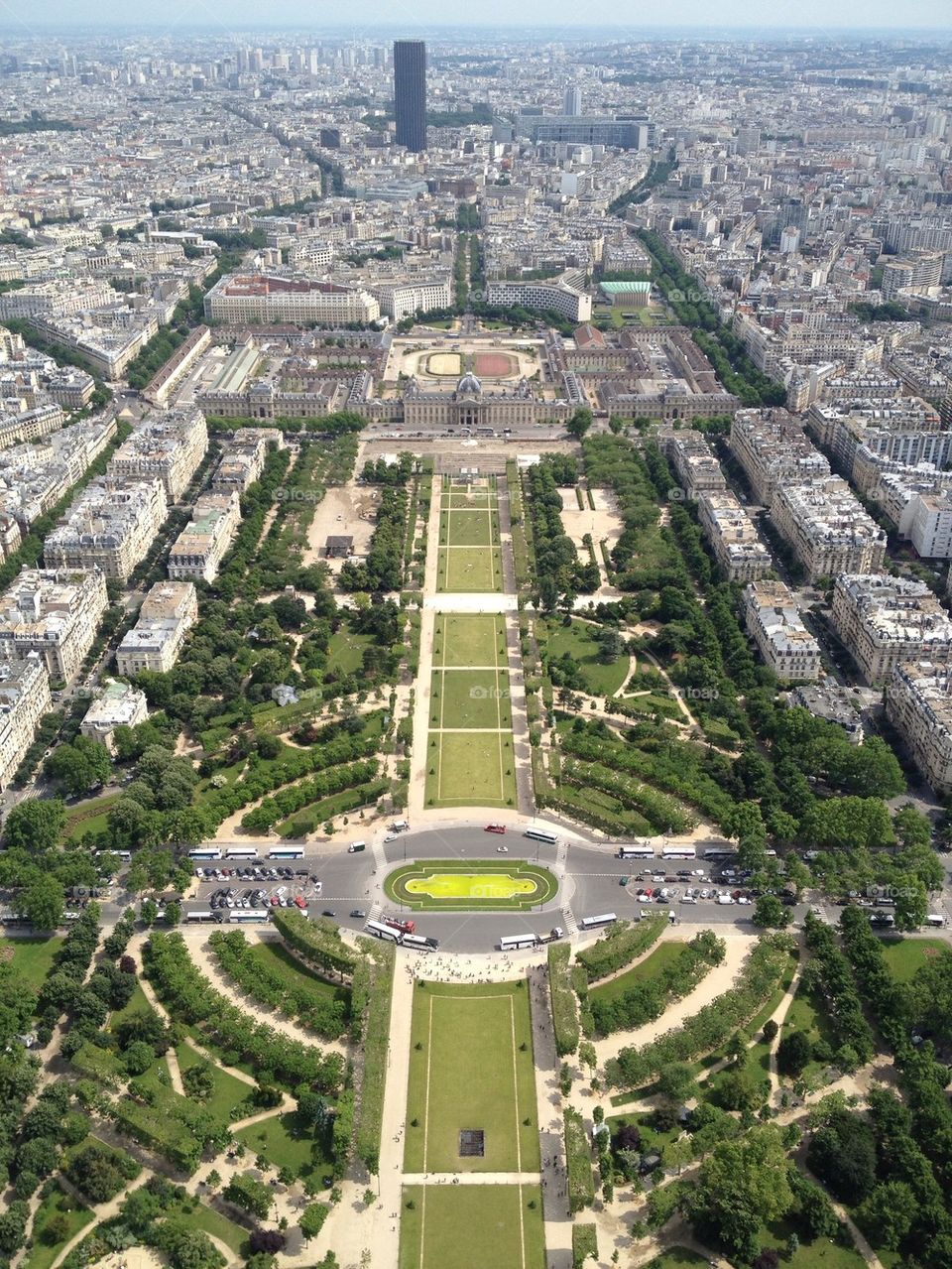Aerial view of Paris from the Eiffel Tower