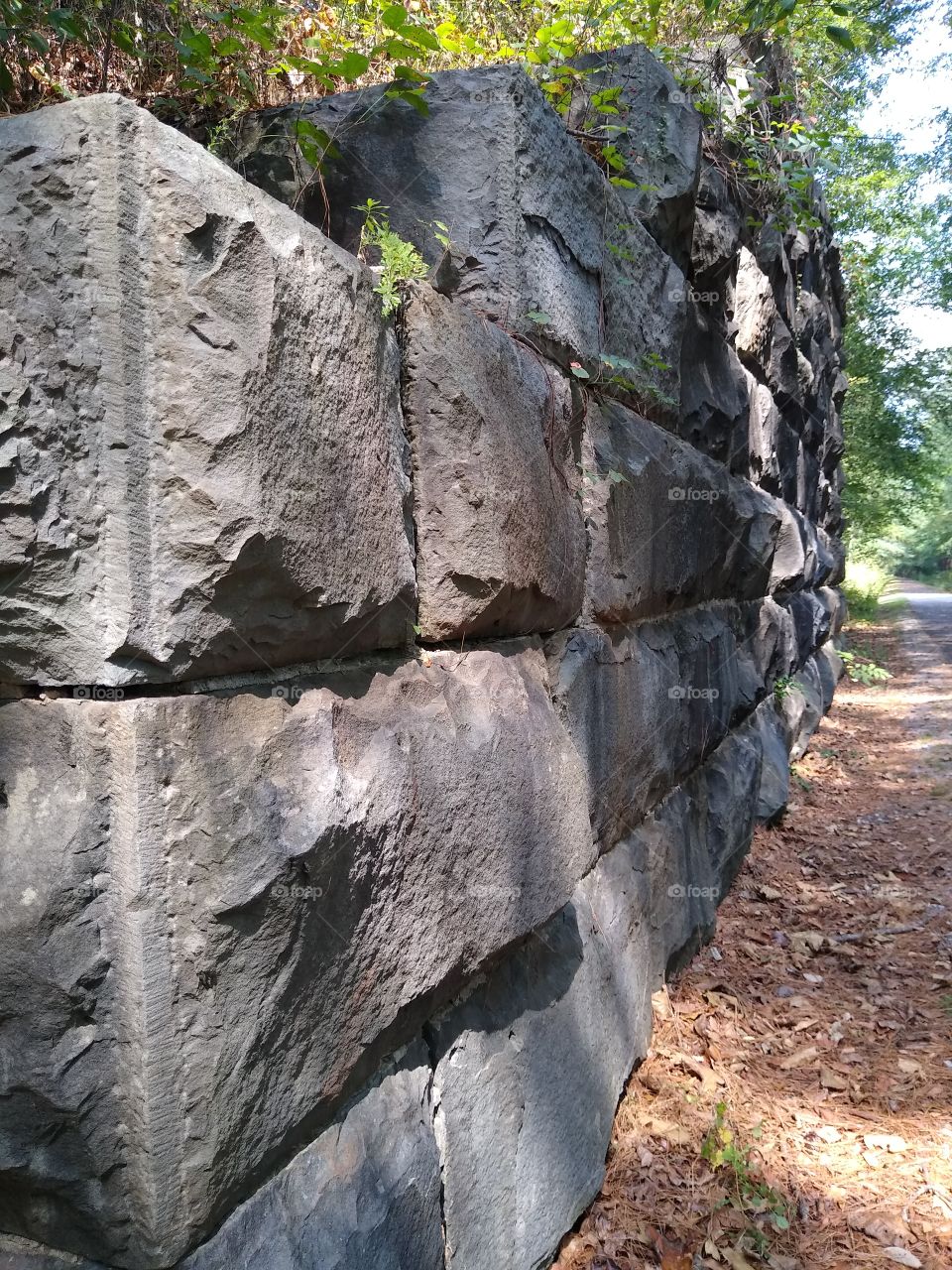 stone railroad bridge wall