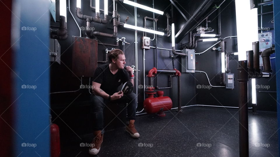 Taking a break. A little pin in the mouth... meow wolf New Mexico. Unedited and so much fun