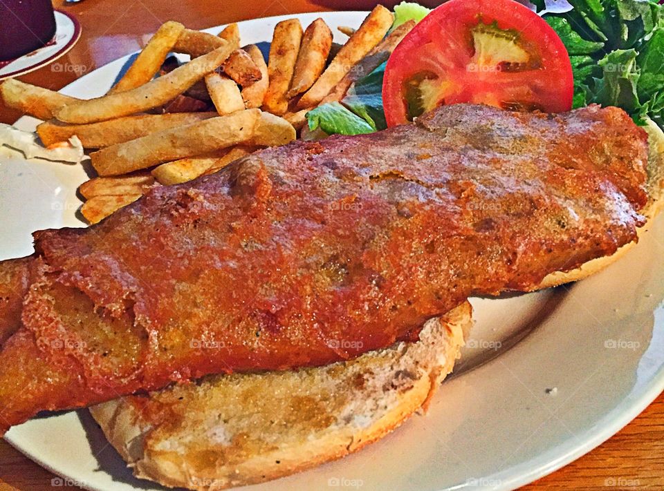 Fried grouper Open sandwich 