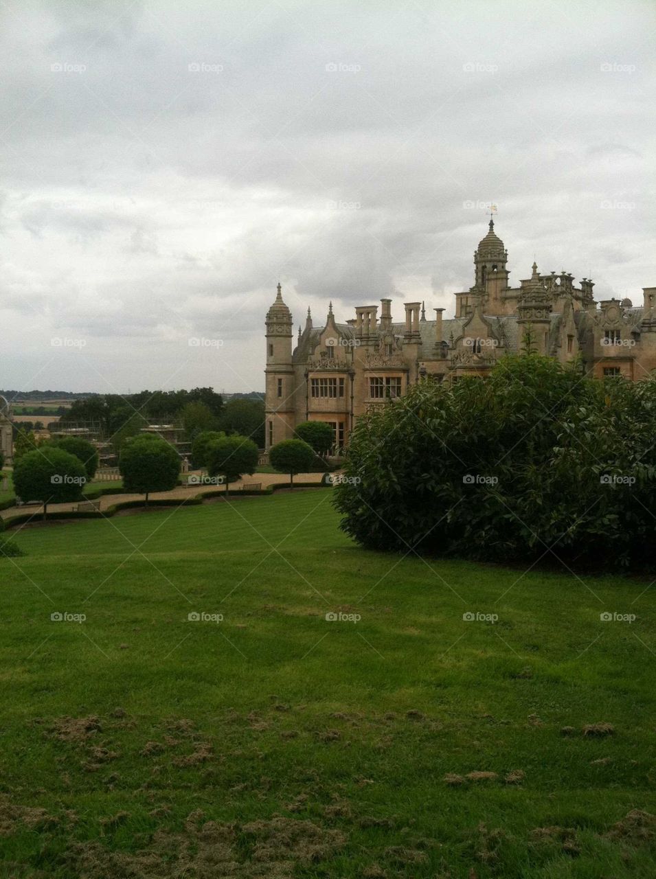 The manor on a cloudy day