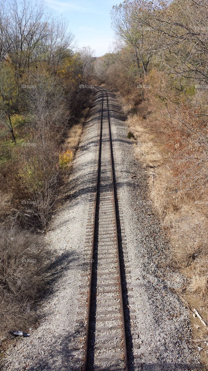 High angle view of railway track
