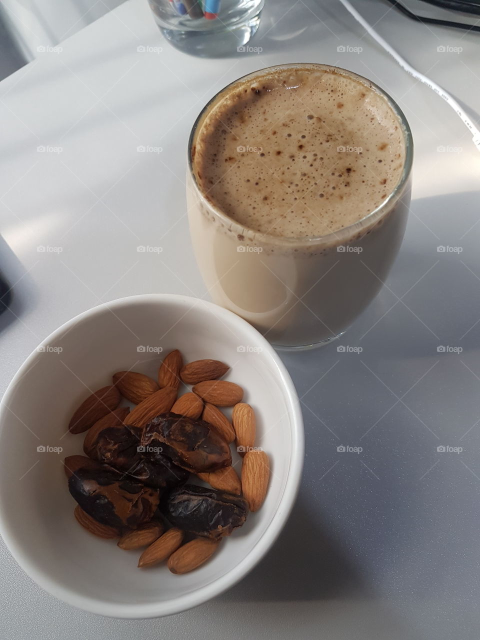 coffee break at work, The combination of almonds and dates is the best taste ever.