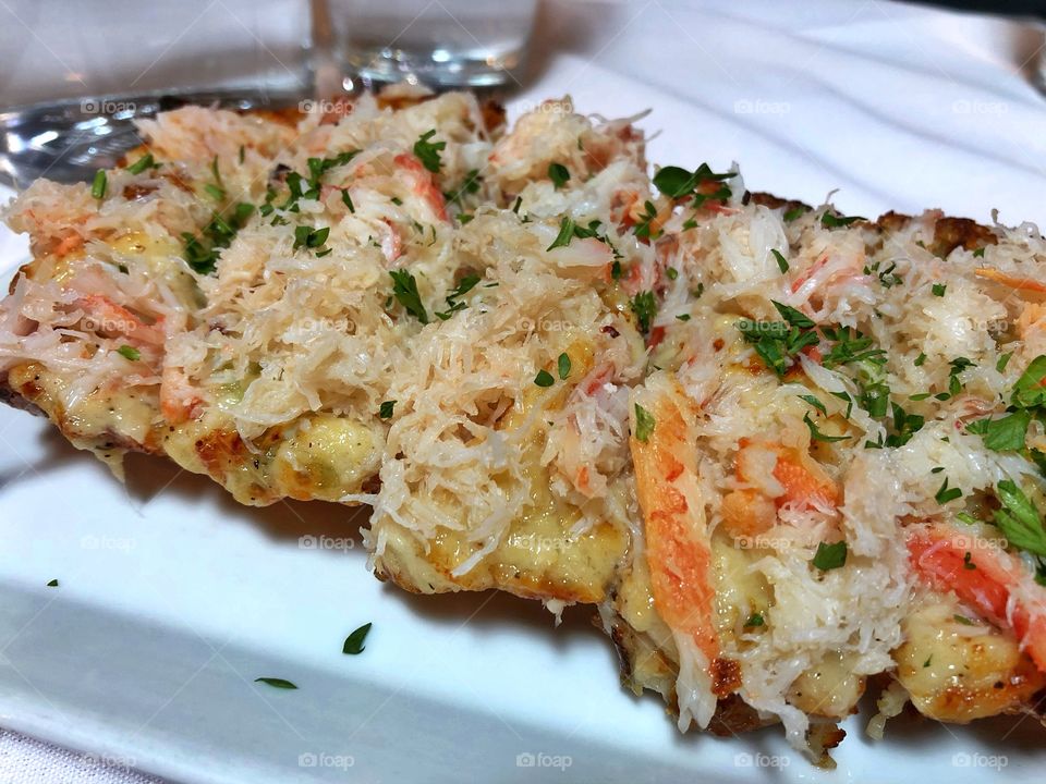 Crab And Garlic Bread