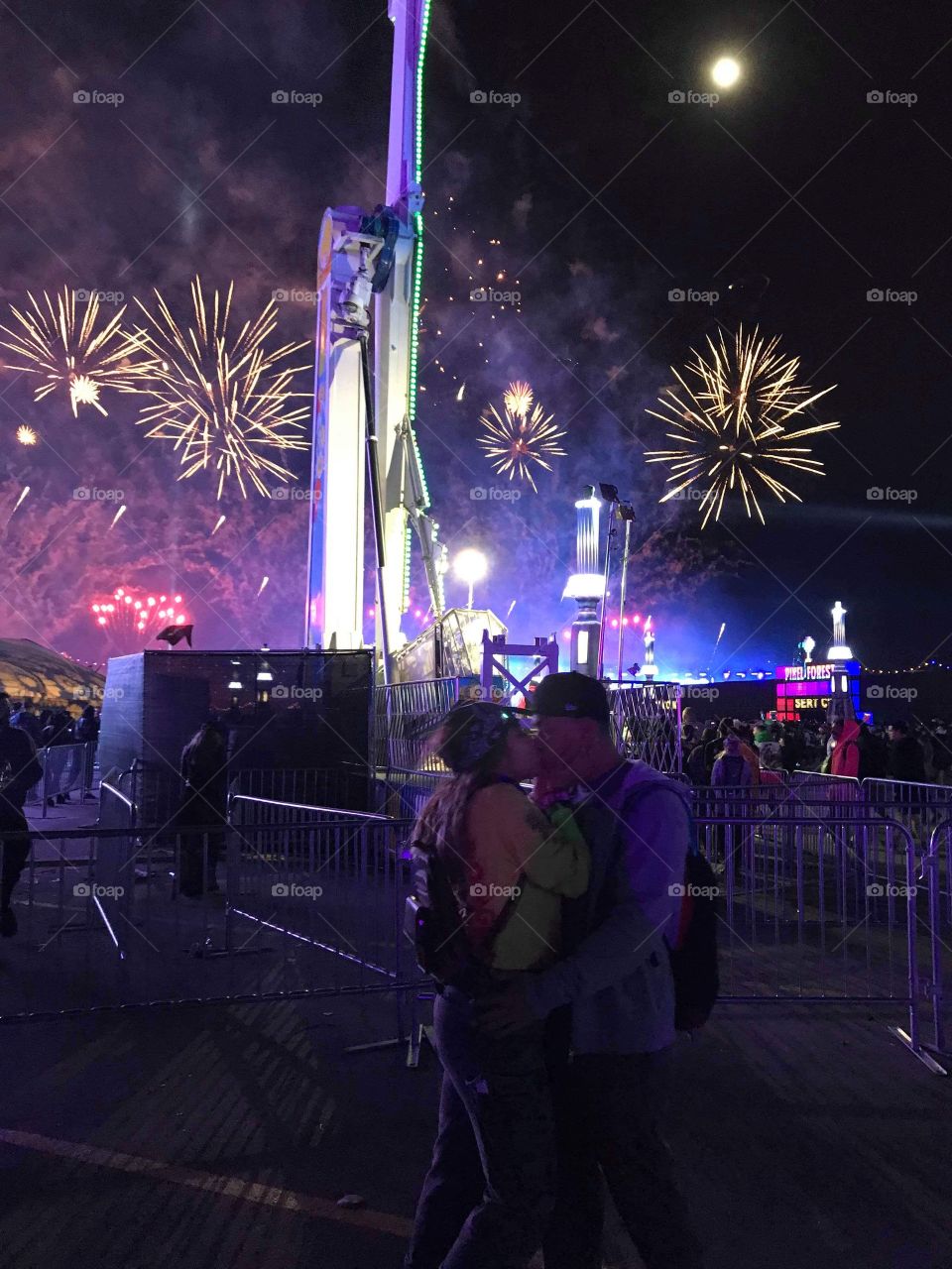Kissing under the electric sky