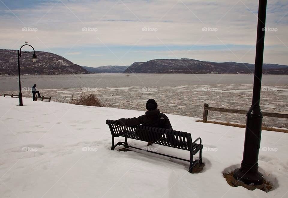 Hudson River view in Winter