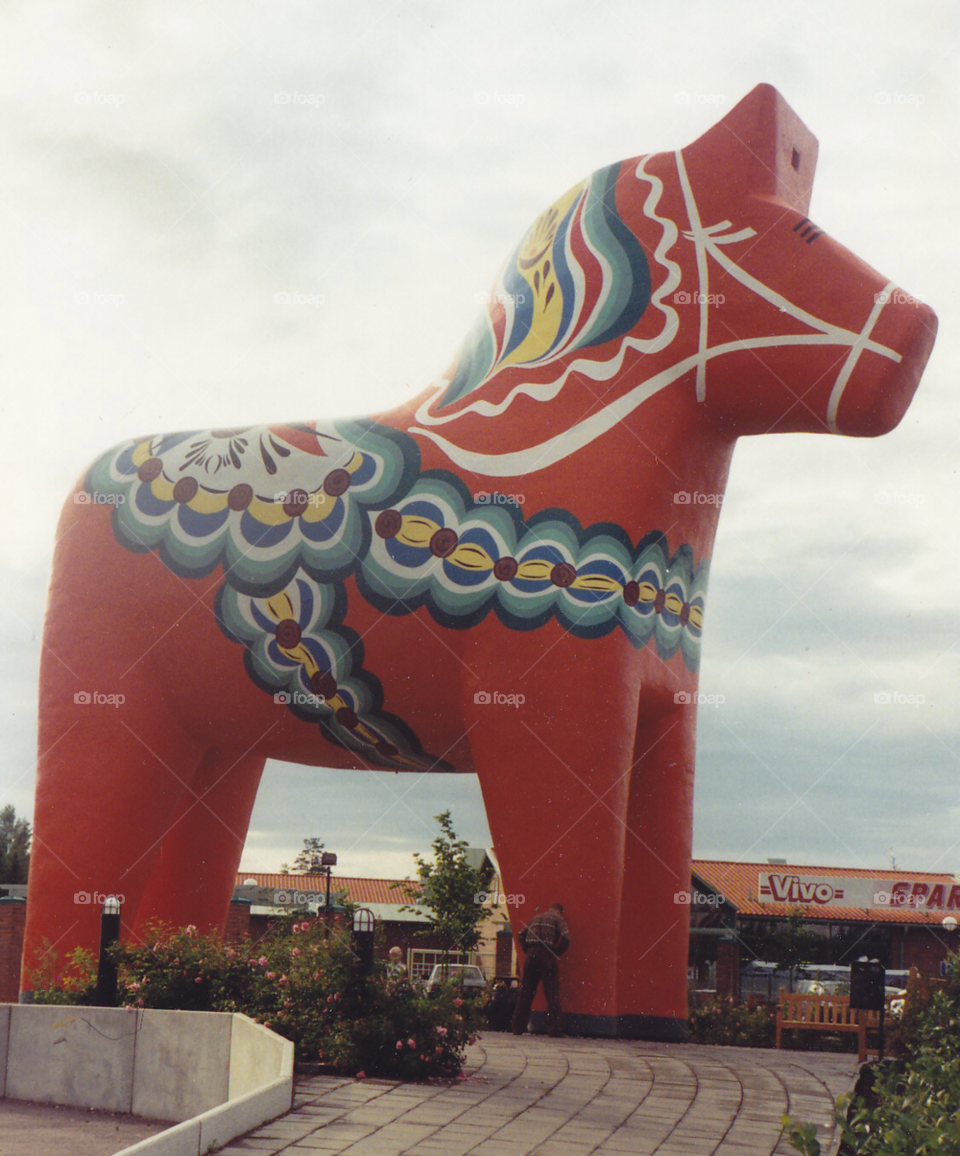 dala horse gigantic dalecarlian horse wooden statuette by MagnusPm