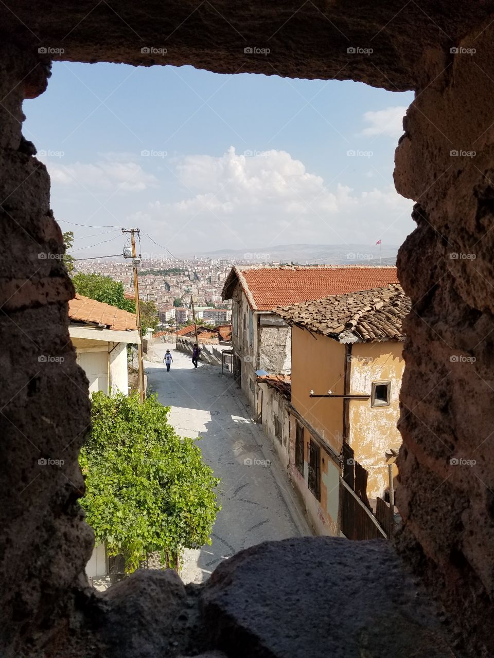 view from a window in the ankara castle in Turkey