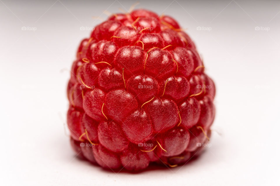Macro shot of a raspberry fruit