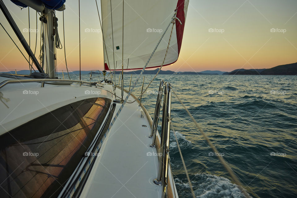 sailing again. sailing at evening