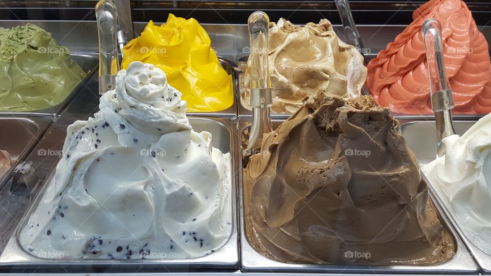 ice cream with different flavors