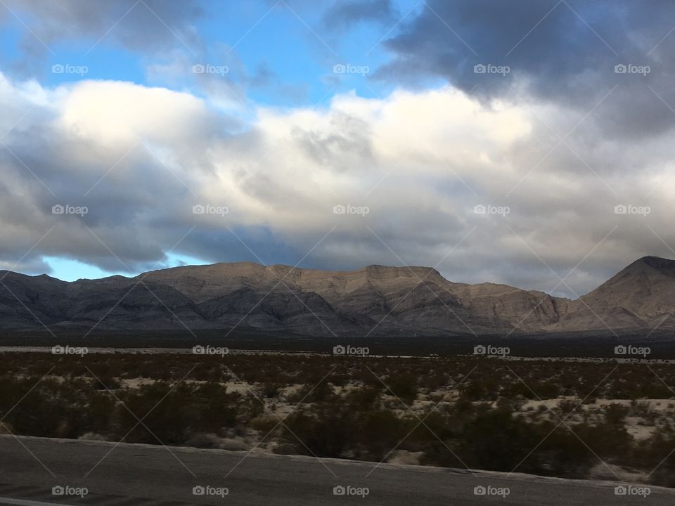 View of the Nevada Dessert mountains
