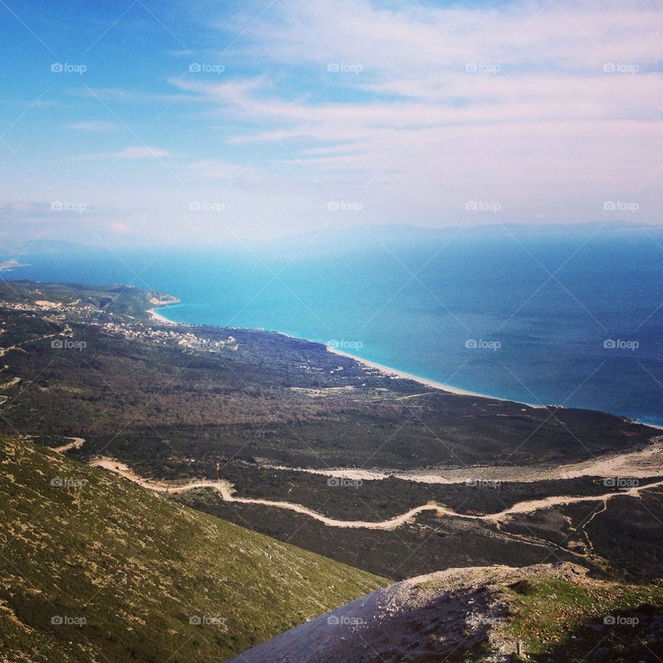 Albania's coast from 1000 meter