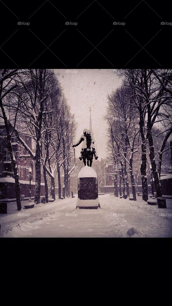 Paul Revere in snow