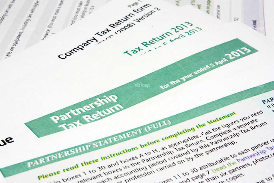 partnership tax return papers