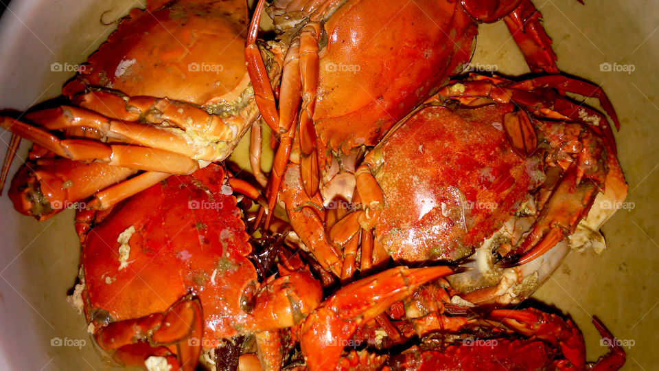 delicious cooked crabs