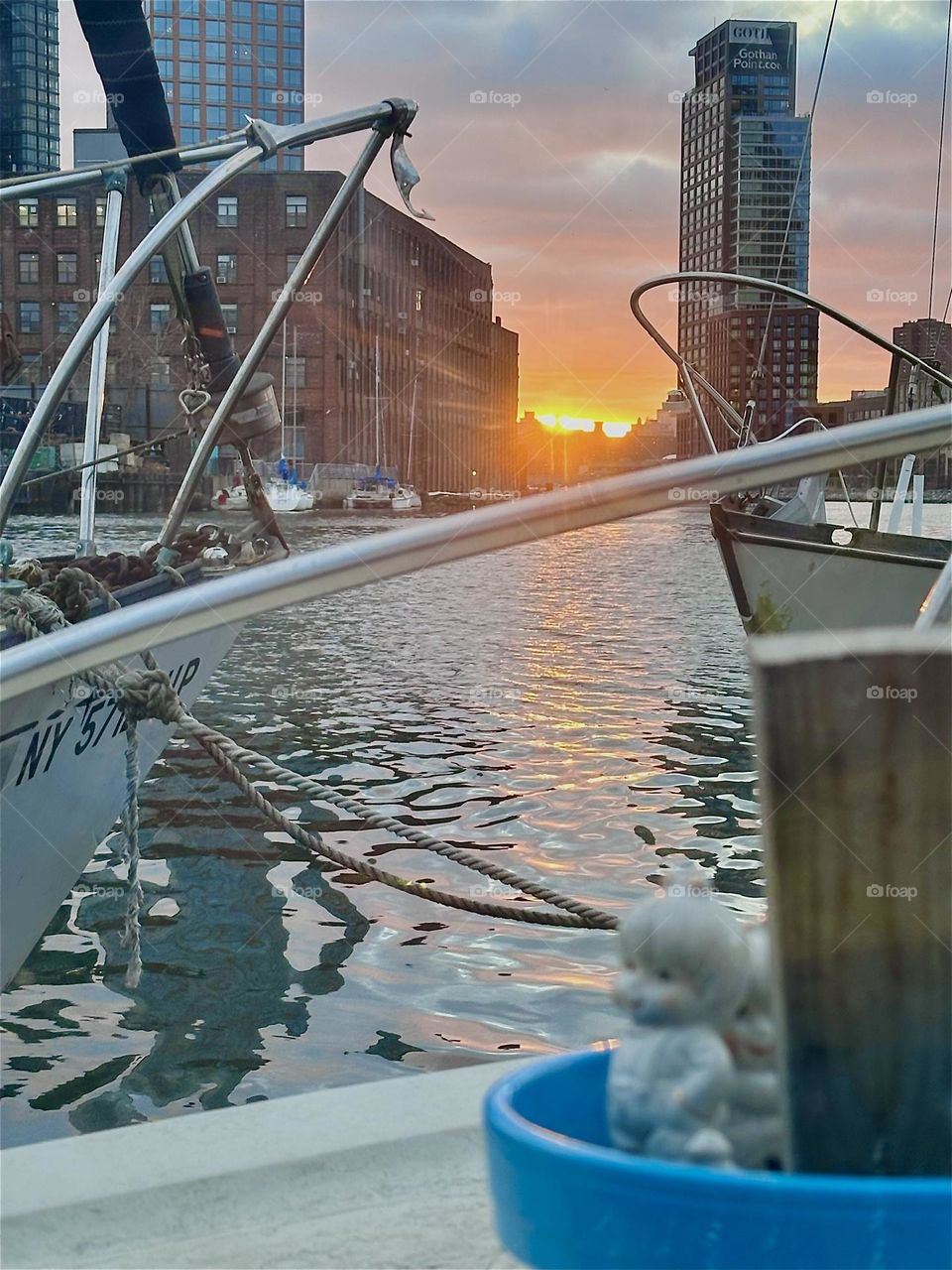 This is “Newtown Creek” by the “Pulaski Bridge” in LIC, Queens seen from aboard “Salvation”, the “28 foot 1969 Luhrs” cabin cruiser that has provided a home for myself and longtime partner “Timothy Trespas” for some time. 2024. Hypnotic Productions